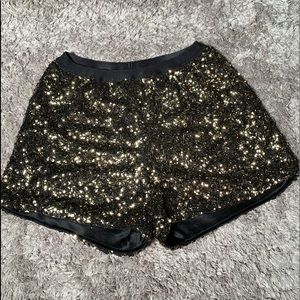 West 36th Gold Sequin Shorts